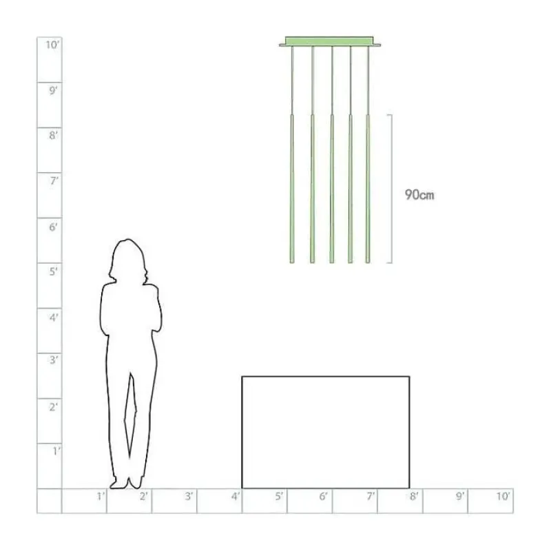 Comfort u0026 Style Beleuchtung-Nordischer LED-Kronleuchter – Elegante lange Downlight-Leuchte