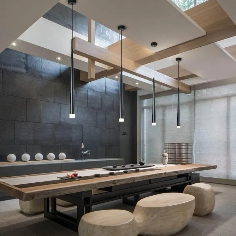 Comfort u0026 Style Beleuchtung-Nordischer LED-Kronleuchter – Elegante lange Downlight-Leuchte