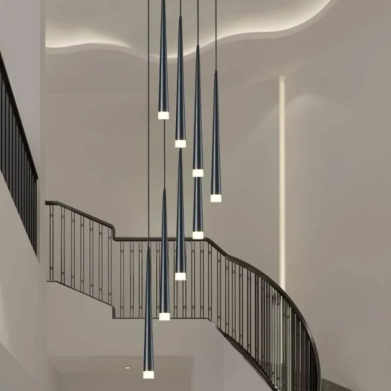 Comfort u0026 Style Beleuchtung-Nordischer LED-Kronleuchter – Elegante lange Downlight-Leuchte