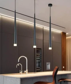 Comfort u0026 Style Beleuchtung-Nordischer LED-Kronleuchter – Elegante lange Downlight-Leuchte