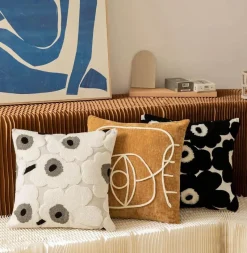 The Cushion Corner Bettzeug-Nordischer Schachbrett-Kissenbezug - Schwarz-Weiß-Plüsch-Kissenbezug