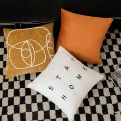 The Cushion Corner Bettzeug-Nordischer Schachbrett-Kissenbezug - Schwarz-Weiß-Plüsch-Kissenbezug