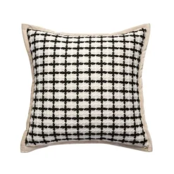 The Cushion Corner Bettzeug-Nordischer Schachbrett-Kissenbezug - Schwarz-Weiß-Plüsch-Kissenbezug