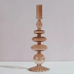 The Gilded Nest Wohndeko-Nordischer stilvoller Kerzenhalter aus Blasenglas