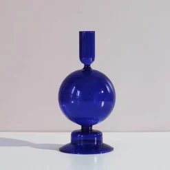 The Gilded Nest Wohndeko-Nordischer stilvoller Kerzenhalter aus Blasenglas