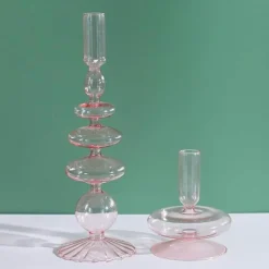 The Gilded Nest Wohndeko-Nordischer stilvoller Kerzenhalter aus Blasenglas