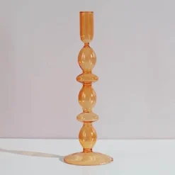 The Gilded Nest Wohndeko-Nordischer stilvoller Kerzenhalter aus Blasenglas