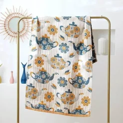 Wrap u0026 Relax Bettzeug-Nordisches Badetuch aus Baumwolle – groß, 80 x 160 cm, weich, schnelltrocknend, ethnischer Boho-Stil