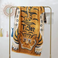 Wrap u0026 Relax Bettzeug-Nordisches Badetuch aus Baumwolle – groß, 80 x 160 cm, weich, schnelltrocknend, ethnischer Boho-Stil