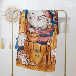 Wrap u0026 Relax Bettzeug-Nordisches Badetuch aus Baumwolle – groß, 80 x 160 cm, weich, schnelltrocknend, ethnischer Boho-Stil