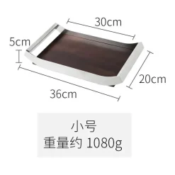 Feast u0026 Flair Küche & Esszimmer-Nordisches Teetablett aus Edelstahl und Walnussholz – moderner Servierteller