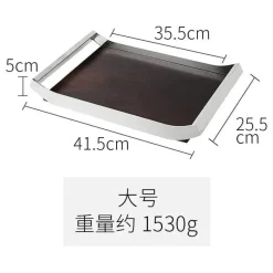 Feast u0026 Flair Küche & Esszimmer-Nordisches Teetablett aus Edelstahl und Walnussholz – moderner Servierteller