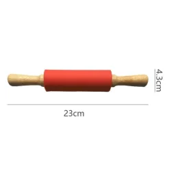 Tom Küche & Esszimmer-Nudelholz aus Silikon mit Holzgriff – Antihaft-Backwerkzeug