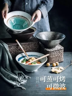 Elegance at the Table Küche & Esszimmer-Nudelschüssel aus Keramik – Retro-Design für das Restaurant zu Hause