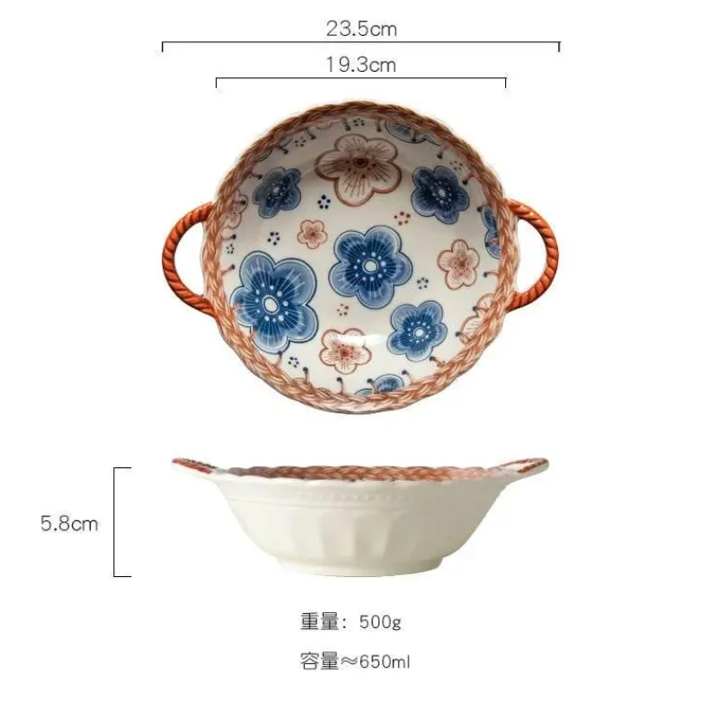 Plates u0026 More Küche & Esszimmer-Nudelschüssel aus Keramik mit Griff – mikrowellengeeignet, 700 ml, Küchengeschirr