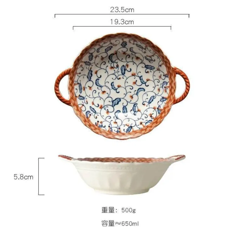 Plates u0026 More Küche & Esszimmer-Nudelschüssel aus Keramik mit Griff – mikrowellengeeignet, 700 ml, Küchengeschirr