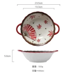 Plates u0026 More Küche & Esszimmer-Nudelschüssel aus Keramik mit Griff – mikrowellengeeignet, 700 ml, Küchengeschirr