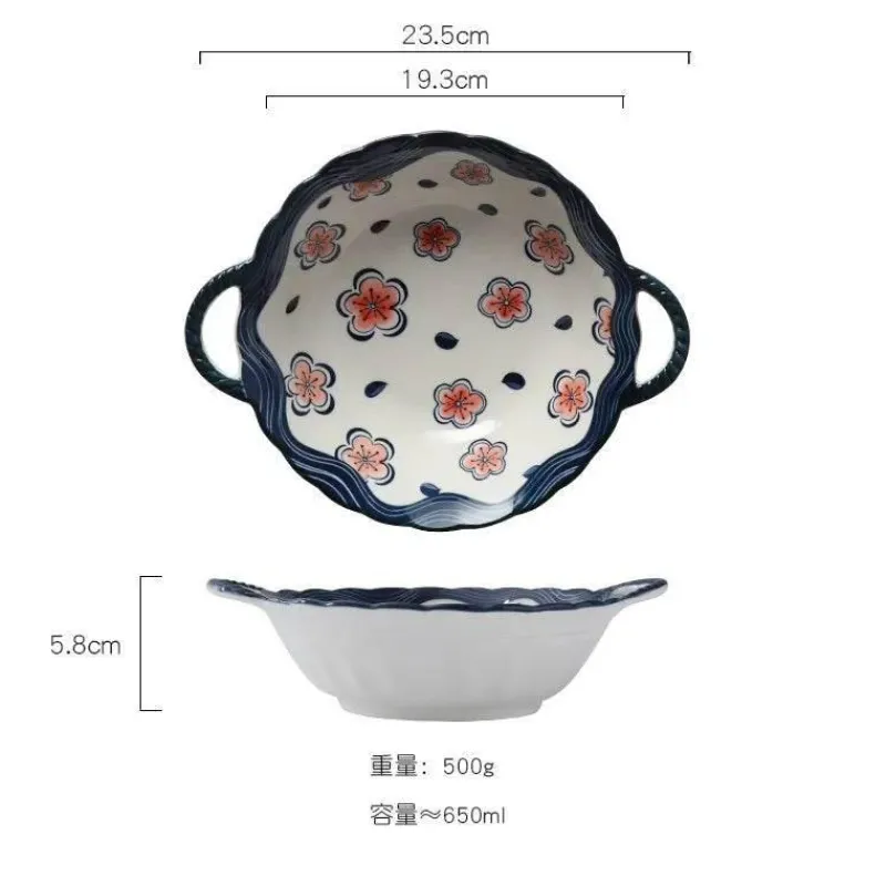 Plates u0026 More Küche & Esszimmer-Nudelschüssel aus Keramik mit Griff – mikrowellengeeignet, 700 ml, Küchengeschirr