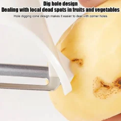 Tom Küche & Esszimmer-Obst- und Gemüseschäler aus Holz – Klingen aus rostfreiem Stahl