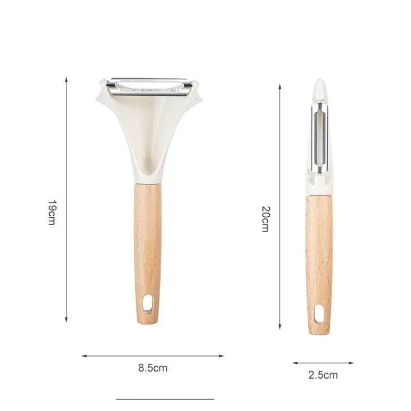 Tom Küche & Esszimmer-Obst- und Gemüseschäler aus Holz – Klingen aus rostfreiem Stahl