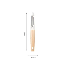 Tom Küche & Esszimmer-Obst- und Gemüseschäler aus Holz – Klingen aus rostfreiem Stahl