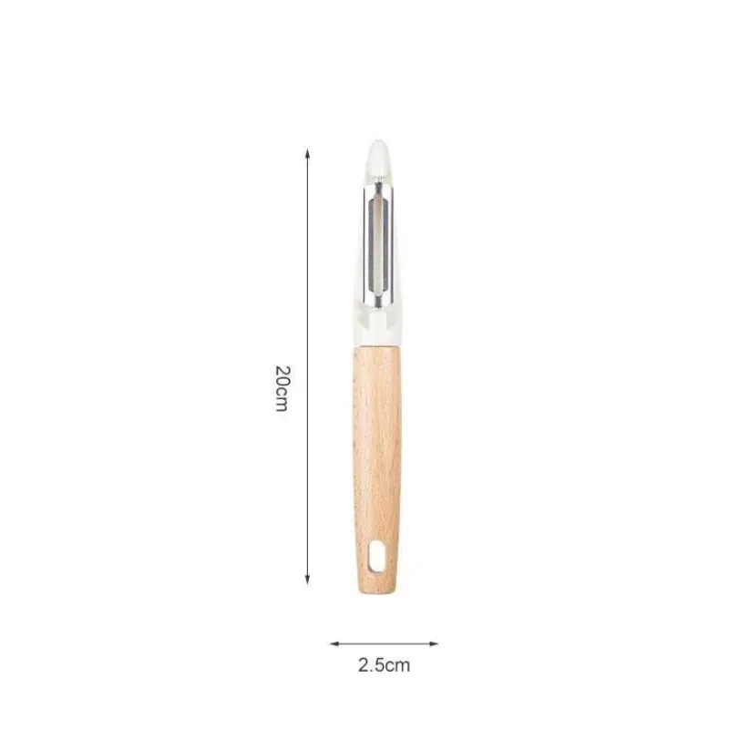 Tom Küche & Esszimmer-Obst- und Gemüseschäler aus Holz – Klingen aus rostfreiem Stahl
