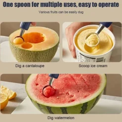 Tom Küche & Esszimmer-Obstausstecher und Eisportionierer aus Edelstahl – Werkzeug mit doppeltem Verwendungszweck