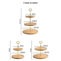 Feast u0026 Flair Küche & Esszimmer-Obstkuchenständer-Set aus Bambus – Eleganter Dessertteller aus Holz für Snacks und Leckereien