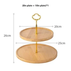 Feast u0026 Flair Küche & Esszimmer-Obstkuchenständer-Set aus Bambus – Eleganter Dessertteller aus Holz für Snacks und Leckereien