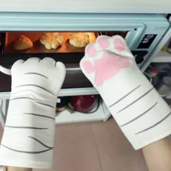 The Culinary Kit Küche & Esszimmer-Ofenhandschuhe mit Katzenpfotenmotiv – Süßes Küchenzubehör