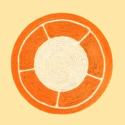 TailTrend Haustierspielzeug-Orangefarbenes Katzenkratzbrett – spannendes Spielzeug für verspielte Katzen