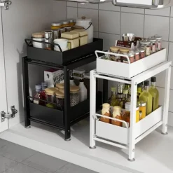 Space Savvy Küche & Esszimmer-Organizer unter der Spüle – Mehrschichtige Schrankregalaufbewahrung