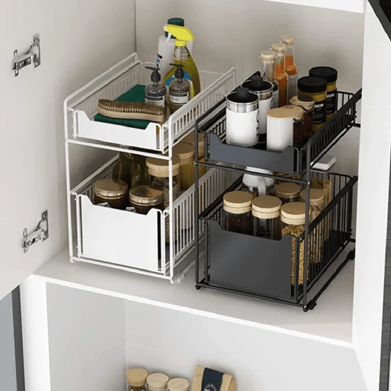 Space Savvy Küche & Esszimmer-Organizer unter der Spüle – Ausziehbares Lagerregal