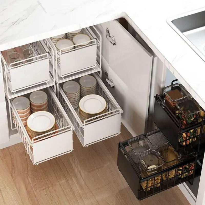 Space Savvy Küche & Esszimmer-Organizer unter der Spüle – Ausziehbares Lagerregal