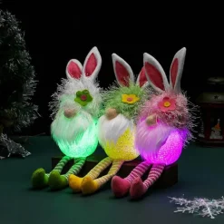 The Decor Haven Babyspielzeug-Oster-Plüsch-Leuchtpuppe – süße, weiche Puppe, die im Dunkeln leuchtet