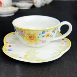 Elegance at the Table Küche & Esszimmer-Oster-Tulpen-Geschirrset – Frühlingsinspiriertes Serviergeschirr aus Keramik