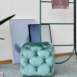 Cozy Living Möbel-Ottomane aus Samt – Stilvoller moderner Fußhocker für das Wohnzimmer