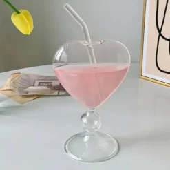 Plates u0026 More Küche & Esszimmer-Paar Glasbecher-Set – Herz, Liebesvogel, Cocktail-Tee-Kaffeetassen