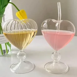 Plates u0026 More Küche & Esszimmer-Paar Glasbecher-Set – Herz, Liebesvogel, Cocktail-Tee-Kaffeetassen