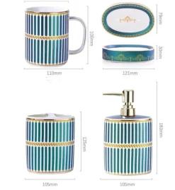 The Bath Nook Badezimmer-Palazzo Collection Elegant Shower Curtain Set with Coordinating Bathroom Accessories