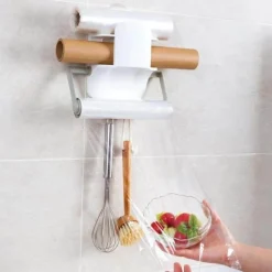 Space Savvy Küche & Esszimmer-Papierrollenschneiderhalter - Wandmontierter Folienspender