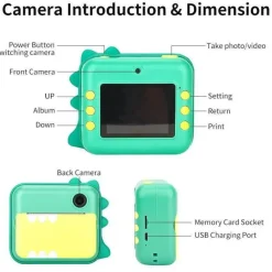 The Decor Haven Babyspielzeug-Pastel Sofortbildkameradrucker – Tragbarer digitaler Fotodrucker