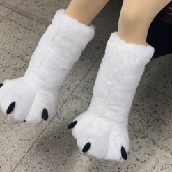 Damen Comfort u0026 Style Damenschuhe-Pelzige Bärenklauen-Hausschuhe – Bequeme Winterhausschuhe