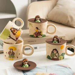 Tom Küche & Esszimmer-Personalisierte Retro-Kaffeetasse aus Keramik mit Deckel – einzigartiges Geburtstagsgeschenk für Zuhause oder das Büro