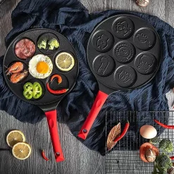 Deco Küche & Esszimmer-Pfannkuchenpfanne mit Cartoon-Tiermotiv – 7-förmige Hochleistungs-Grillplatte