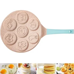 Deco Küche & Esszimmer-Pfannkuchenpfanne mit Cartoon-Tiermotiv – 7-förmige Hochleistungs-Grillplatte
