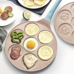 Deco Küche & Esszimmer-Pfannkuchenpfanne mit Cartoon-Tiermotiv – 7-förmige Hochleistungs-Grillplatte