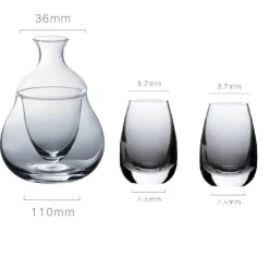 Plates u0026 More Küche & Esszimmer-Pfauenblaues Sake-Krug-Set – Elegante Kristallweingläser, Sake-Topf