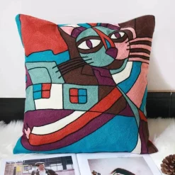 The Cushion Corner Bettzeug|Wohndeko-Picasso bestickte Kissenbezüge – Künstlerische Sofadekoration