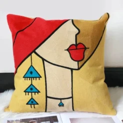 The Cushion Corner Bettzeug|Wohndeko-Picasso bestickte Kissenbezüge – Künstlerische Sofadekoration